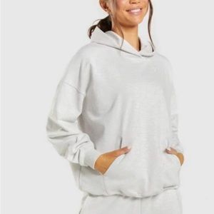 GYM SHARK rest day hoodie- light grey